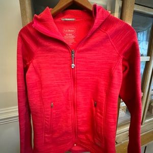 LL Bean women’s zip up sweatshirt - hot pink, sz XS
